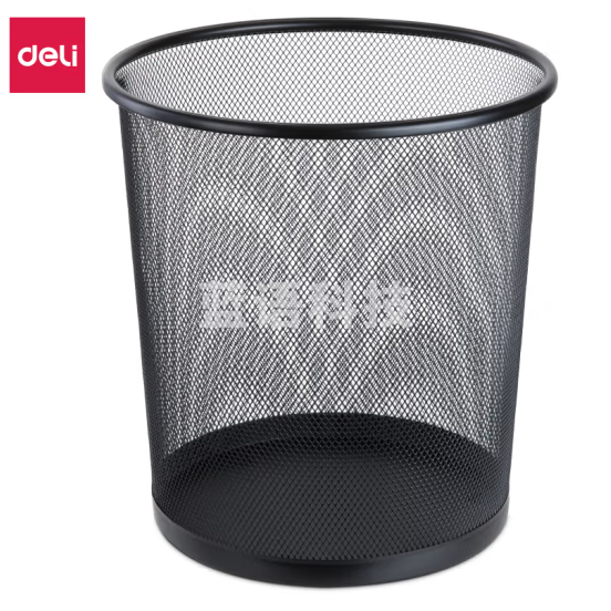 得力9190金属丝网中号圆纸篓(黑)266x218x280mm(10个起售)
