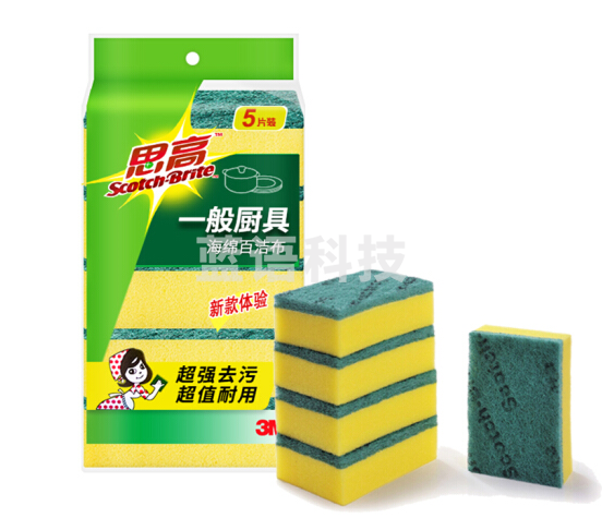 3M 刷碗布百洁布思高G6215海绵百洁布一般厨具家之常备经典款 去油污 5片装