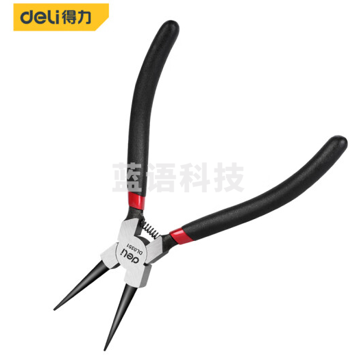 得力 DL0351日式内直卡簧钳铬钒钢(红)9寸