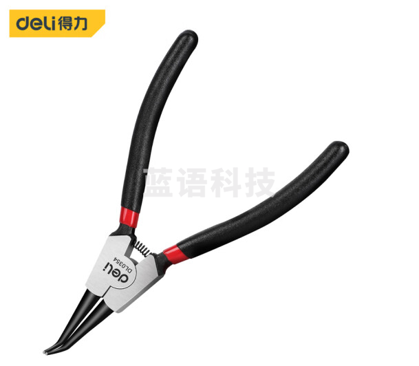得力 DL0354日式外弯卡簧钳铬钒钢(红)9寸