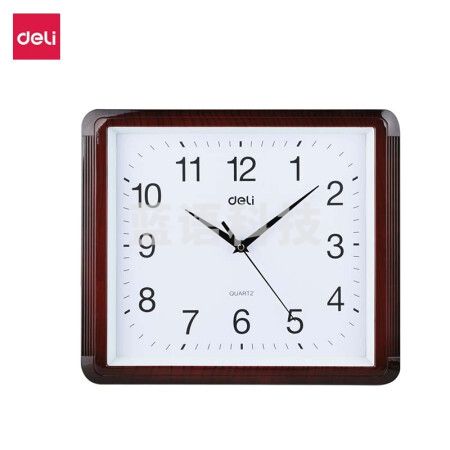 得力(deli)9007 简约现代方形挂钟 表34.5*30cm