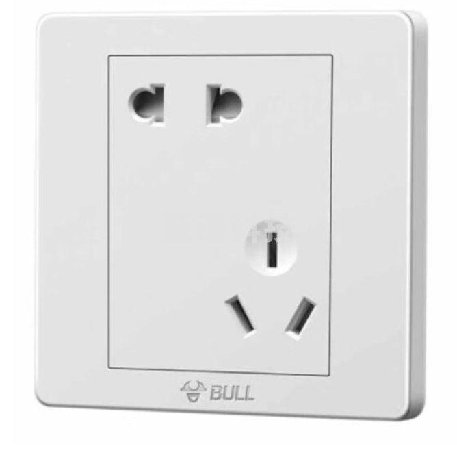 公牛斜五孔插座10A错位墙壁插座