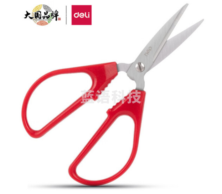 得力(deli)6035红色145mm家用生活剪刀 家庭厨房剪裁缝剪居家手工剪办公学生剪