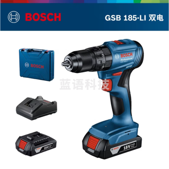 博世GSB 185-LI 18V 双电版无刷锂电冲击钻充电式手电钻电动螺丝刀 2.0Ah双电