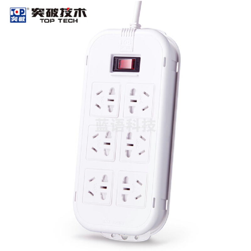 突破 插座漏电总控 双排6位/T1K62 加粗1.5平方线