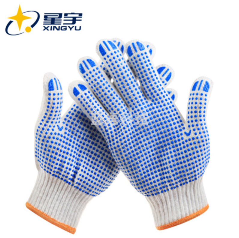 星宇D208 手套  点塑点胶手套 防滑线手套(12付/包) ;付