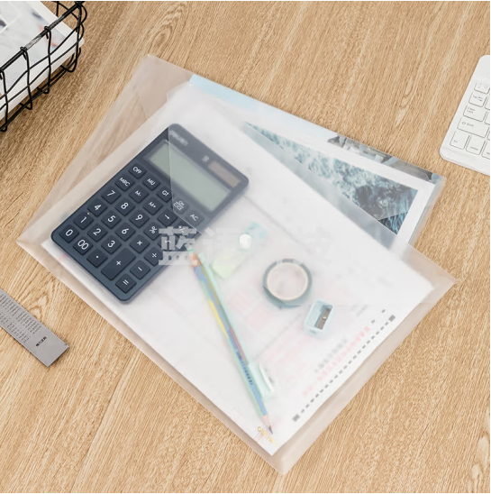 得力 5501 A4加厚透明文件袋 按扣资料袋10只/包 单个价格
