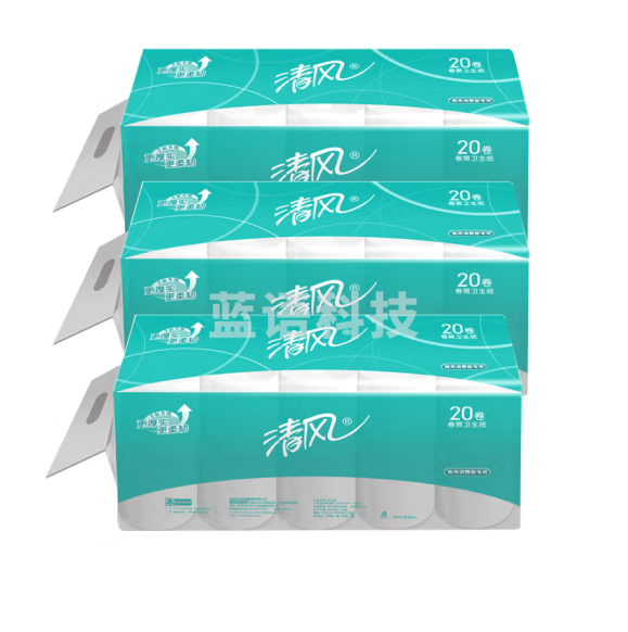 清风 B24IJ  3层平纹厕纸148段/卷 20卷/提  110mm*100mm卷筒卫生纸
