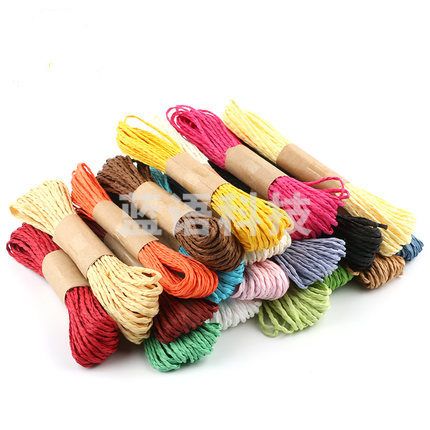 纸绳材料diy编织纸藤绳子幼儿园儿童手工制作创意粘贴画 10包装 颜色随机