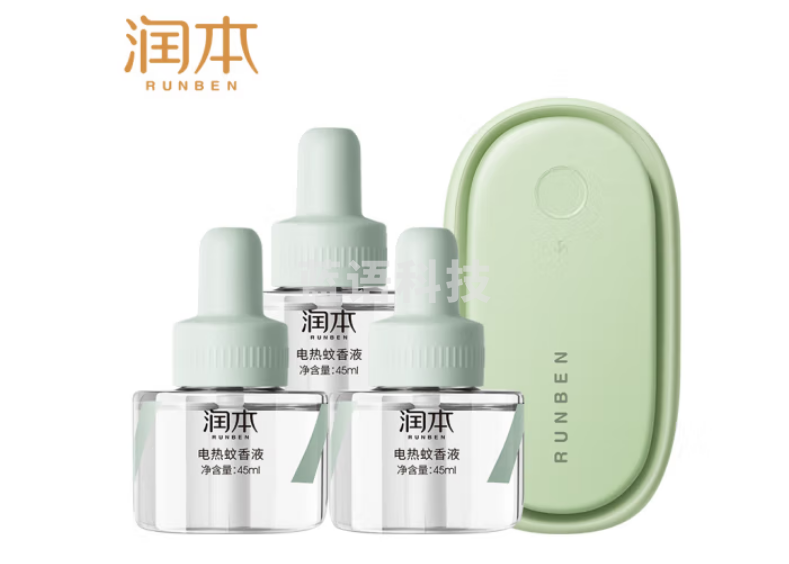 润本（RUNBEN）蚊香液电蚊香液90晚45ml×3瓶+1器（小夜灯版）驱蚊器防蚊液无香型