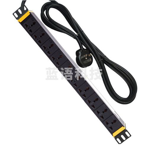 TOP突破PDU机柜插座PDU电源分配器工业插排 16A输入 10A输出 3米长2.5平方10位