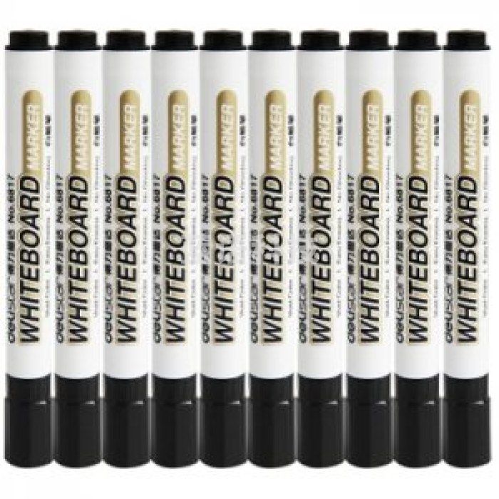 得力 deli 6817 白板笔（黑色）10支/盒