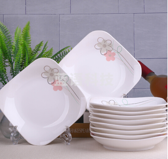 陶瓷七彩梦平盘如意方盘10个