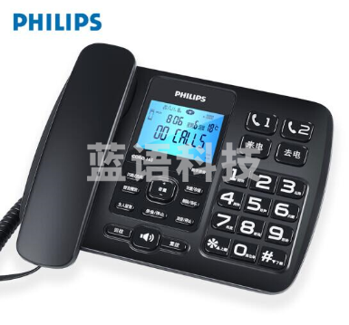 飞利浦  CORD165录音电话机 固定座机 办公家用 自动 手动录音 放音密码保护 (黑色)
