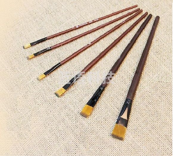 樱花水粉笔套装 尼龙笔头平头水粉笔