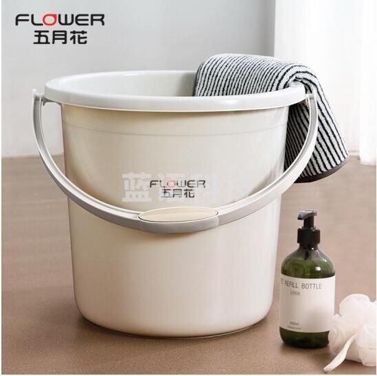 五月花 洗衣拖把桶泡脚洗澡桶 16L带提手清洁耐用加厚清洁塑料提水桶多用桶 加厚大容量WYH-SN601