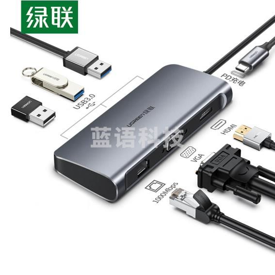 绿联   CM179  Type-C转HDMI/VGA 转换器 40873 (单位：个）