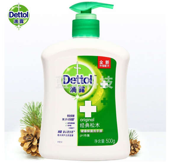 滴露 500g 健康抑菌洗手液经典松木 抑菌99.9%