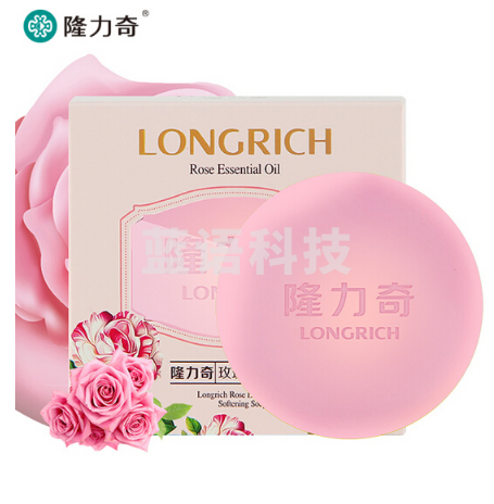 隆力奇 玫瑰嫩肤精油皂 100g手工皂肥皂香皂洗脸洁面皂（72/箱）
