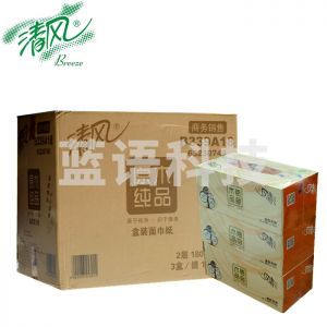 清风 原木纯品 抽纸 B339A18 180抽 3盒*12提  （新老包装随机发货）