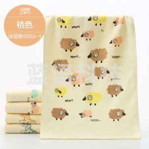 洁丽雅 6953-1 纯棉强吸水舒适俏面巾 600*300mm 桔色