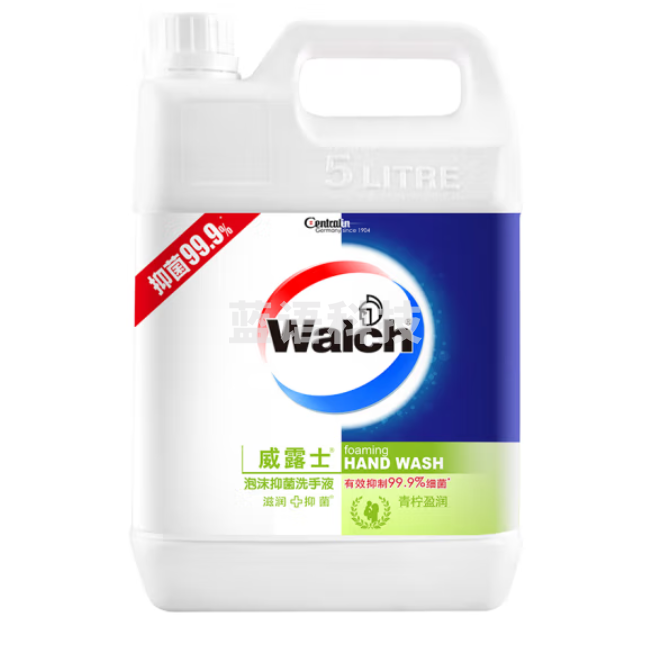 威露士泡沫洗手液青柠盈润5L 抑菌99.9% 家庭酒店餐厅可用 商用大桶装