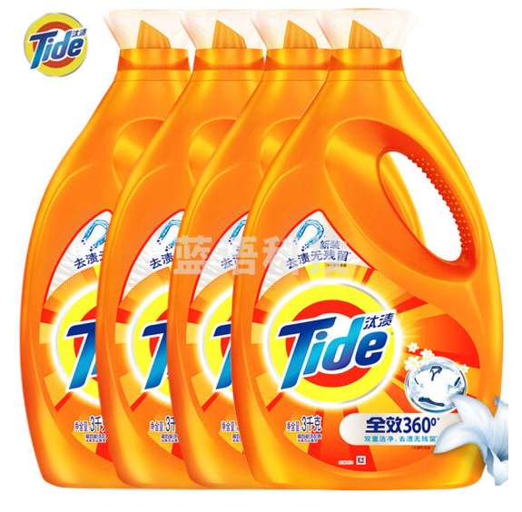 汰渍 Tide 洁净除菌洗衣液（洁雅百合香）超值套装（3KG*4瓶）