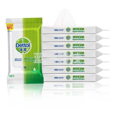 滴露  卫生杀菌抑菌湿巾10片/包 40包
