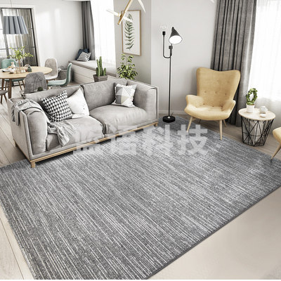 地毯客厅茶几毯北欧现代简约欧式家用地毯卧室ins风床边地垫灰色（1米59*1米 ）
