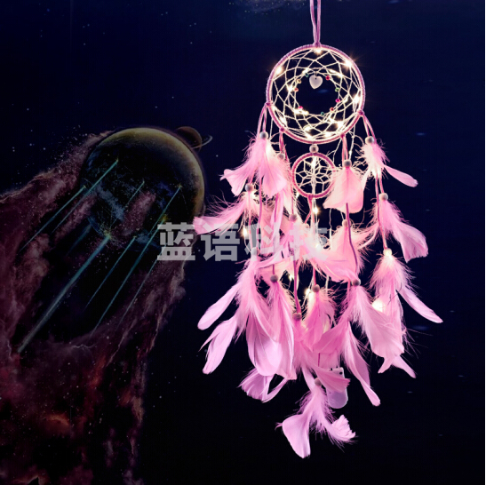 捕梦网  手工diy挂饰风铃 送灯 (流浪地球款 白、粉、蓝、紫  颜色请备注）