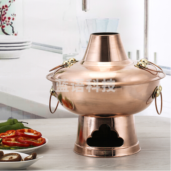 铜火锅 木炭铜锅   传统烧碳锅  直径36cm