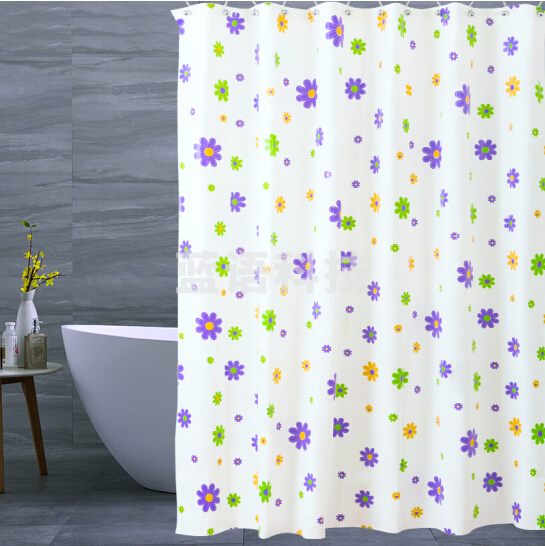 浴帘子浴室卫生间窗帘 含挂环 2*1.8M （花色随机）