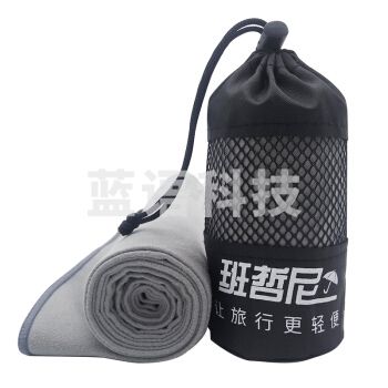 班哲尼 户外健身房沙滩速干毛巾 游泳温泉速干吸水毛巾浴巾 快干毛巾吸水巾 350*1000mm 灰色