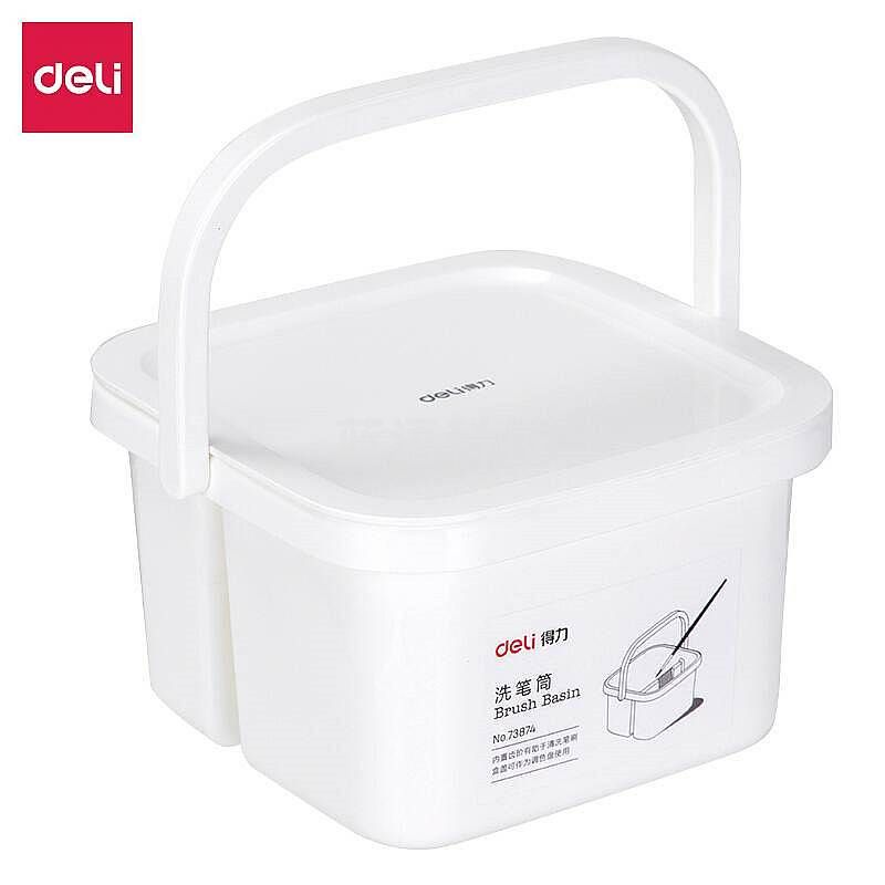 得力 洗笔盒 洗笔筒 73874_白色