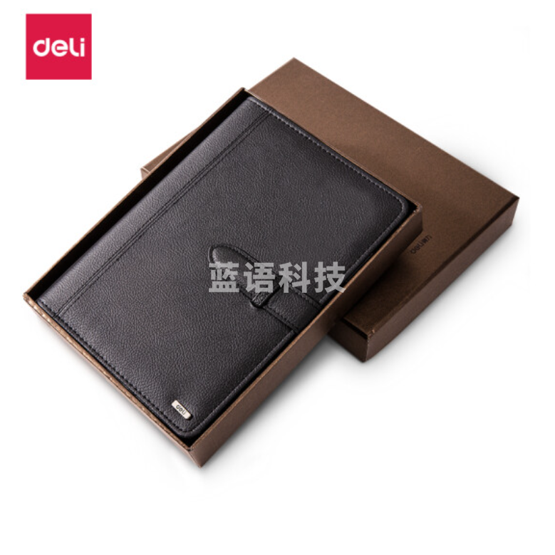 得力 25K/100页 商务记事本PU笔记本3197  黑