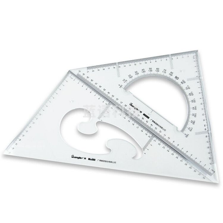 广博 CB5635 多用斜边三角尺 21*21*31mm (单位:付) 透明