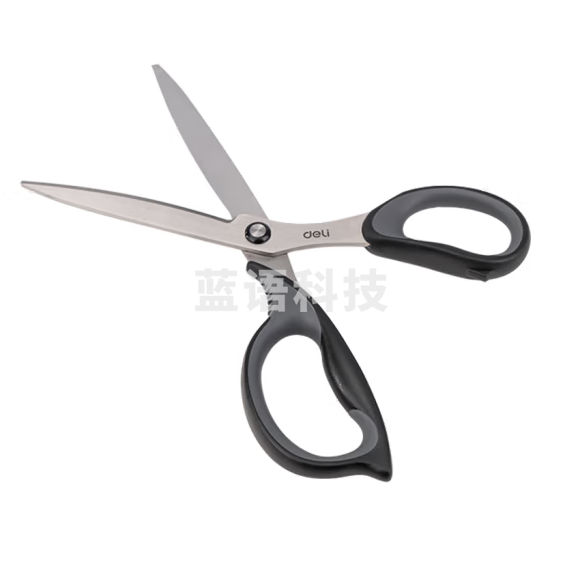 得力(deli)210mm大号办公家用剪刀 弧形剪片省力剪刀 黑色77760