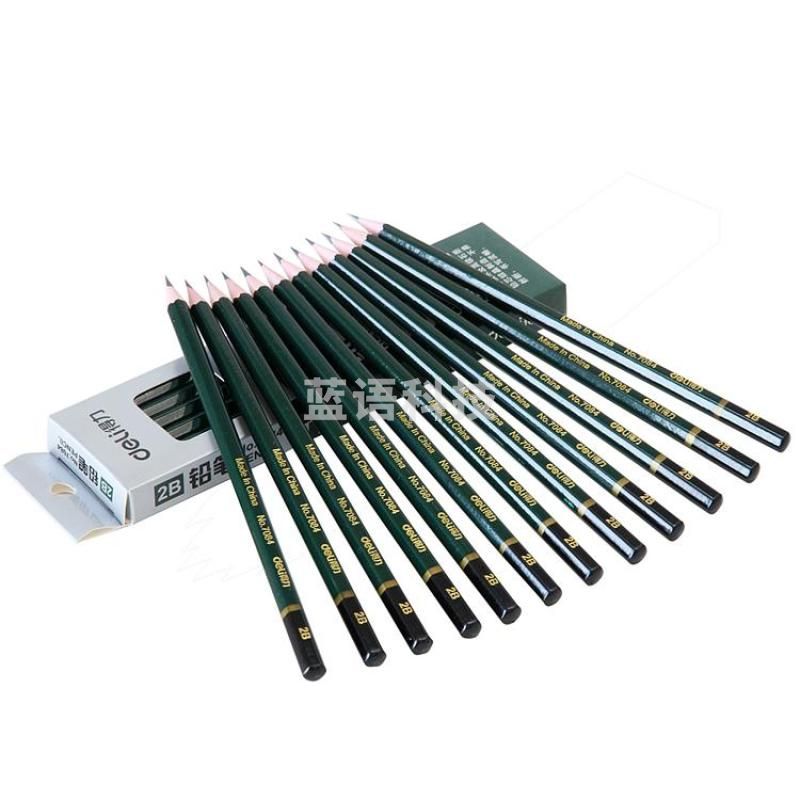 得力7084-2B高级绘图铅笔(绿色)12支