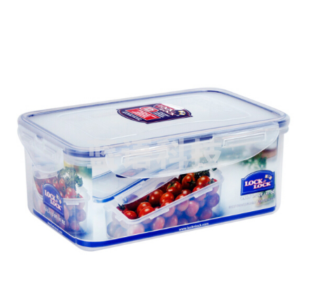 乐扣乐扣 HPL817 1.4L塑料保鲜盒大号装饭盒 大容量密封零食品水果便当盒餐盒 厨房收纳盒冰箱冷冻储物盒子 长方形