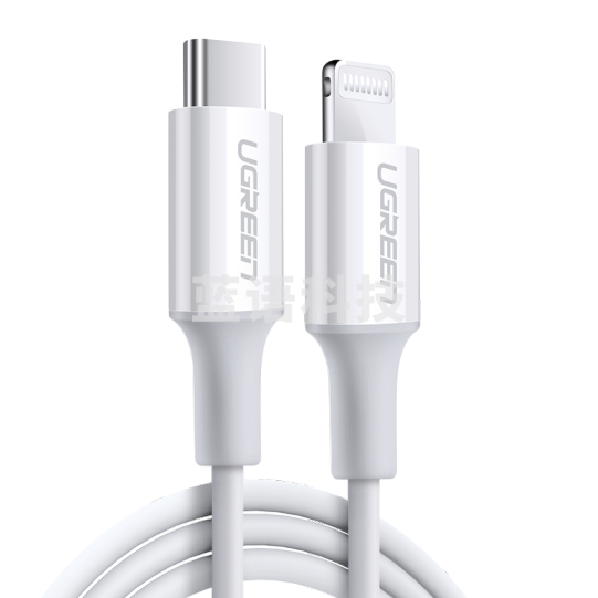 绿联   Type-C转Lightning数据线   3A  1米   （黑白备注） 货号：WY