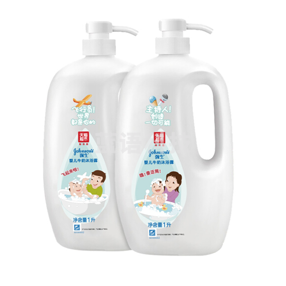 强生  婴儿儿童牛奶沐浴露液 2L  温和天然无泪  货号：LJ