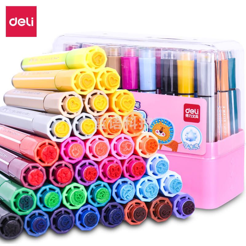 得力70655水彩笔(粉)(36支/盒)