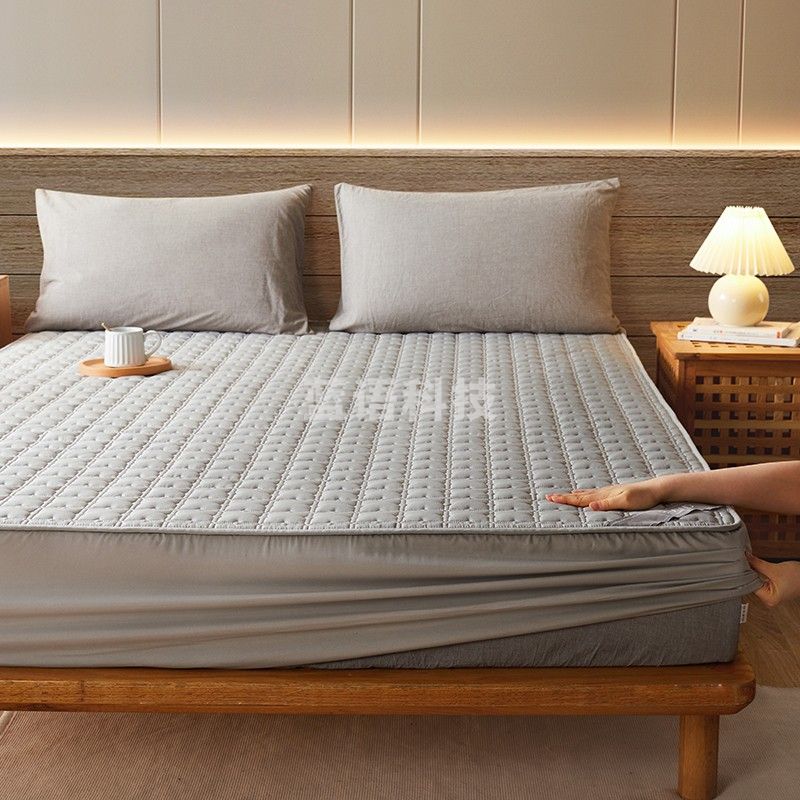 博洋家纺（BEYOND）全棉床笠夹棉抑菌防螨加厚床褥席梦思保护罩套防尘床罩防滑可水洗 全棉水洗夹棉加厚床笠—灰色 180*200cm