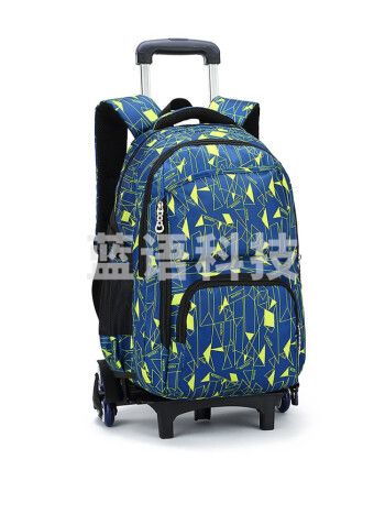 自然鱼（ZIRANYU） 拉杆书包男女孩小学生手拉箱三轮爬楼儿童书包 黄色方框（六轮）