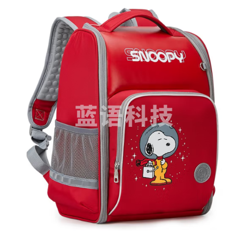 爱华仕史努比卡通小学生儿童书包一到三年级男女童减负抗菌背包4441红色