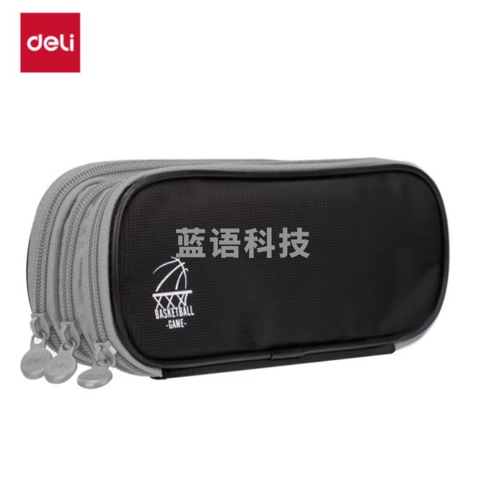 得力 多功能笔袋 多层收纳袋 文具袋 红色  66667