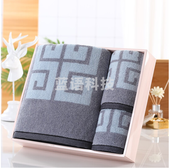 金号  毛巾浴巾礼盒三件套  纯棉吸水毛巾浴巾套装 浴巾、毛巾、方巾