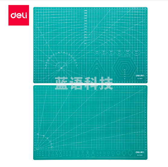得力(deli)A3耐用PVC切割垫板桌垫 绿色78401