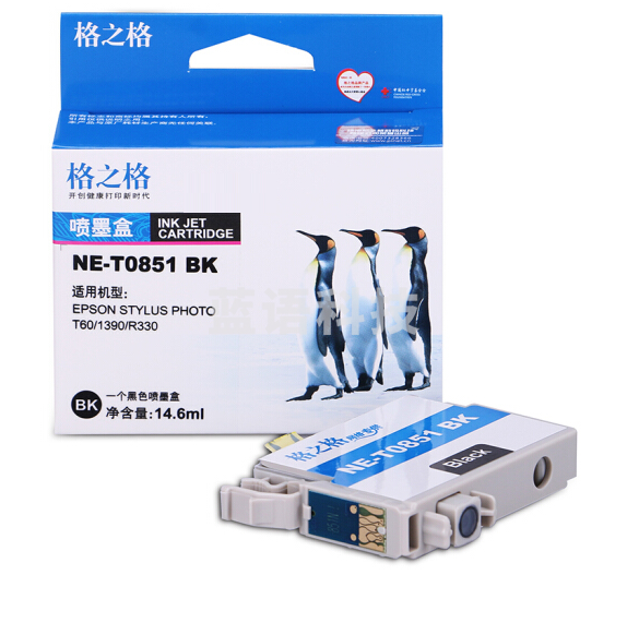 格之格/G&G NE-T0851BK 墨盒黑色 适用于：爱普生R330 1390 T60  （新老包装随机发货）