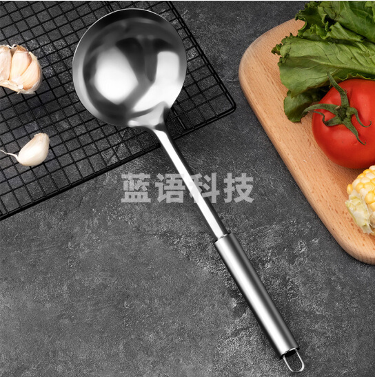 不锈钢汤勺 加厚大汤勺  直径11cm 把长33cm  货号：HXE